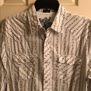 Men’s Rockabilly Western snap long sleeve shirt